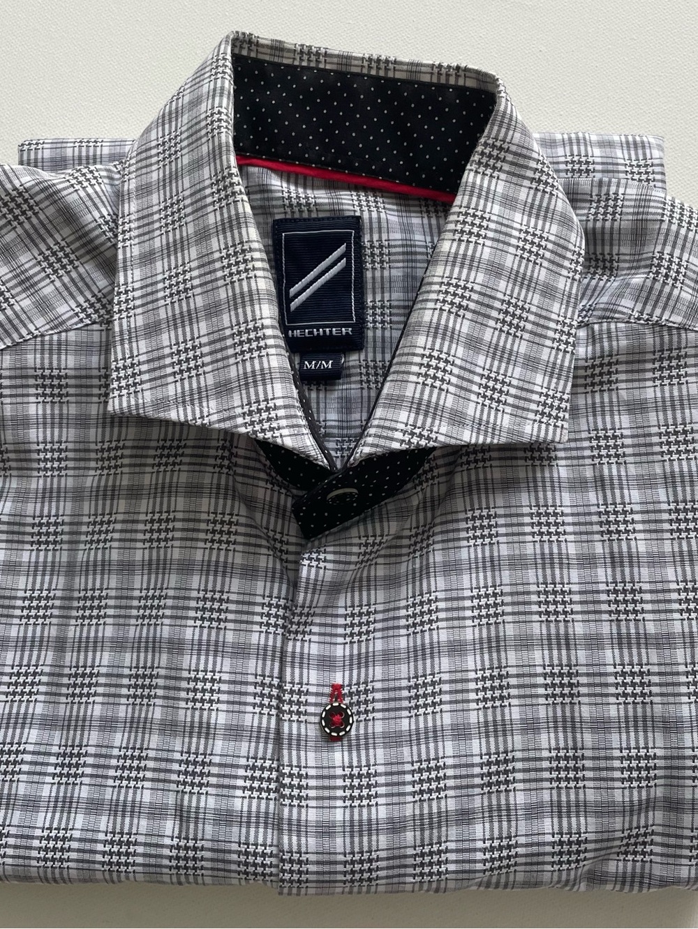 Daniel Hechter Paris Glen Plaid Dress Shirt | Houndstooth Detail | Contrast Trim